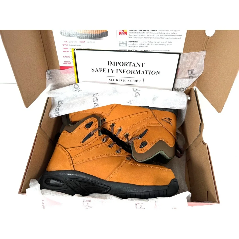 Reebok TYAK RB4388 Men's Comp Toe Work Hiker Boots Tan 5.5M New